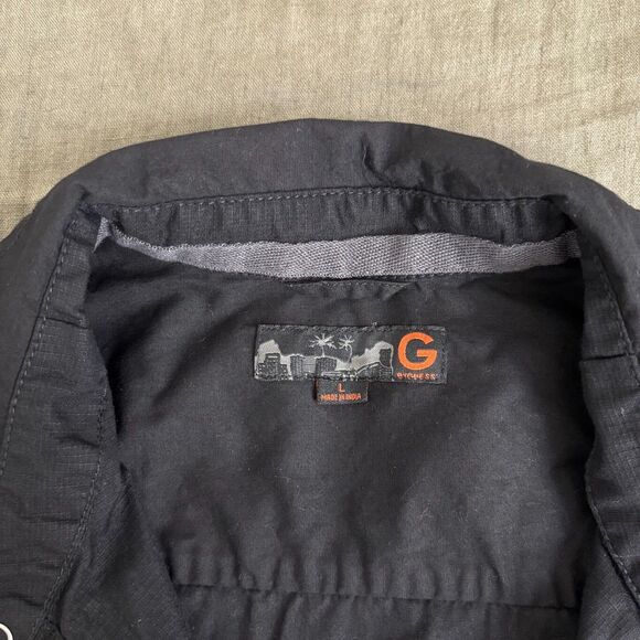 G by Guess Men's y2k button up black shirt with zipper details - Picture 3 of 8